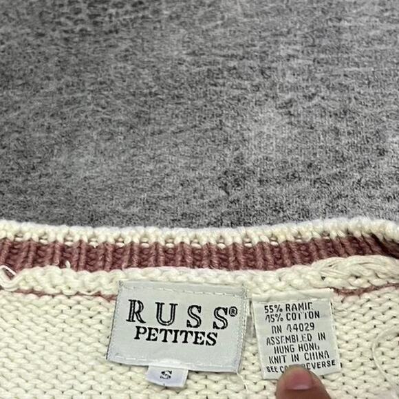 vintage russ embroidered floral sweater - Picture 5 of 7